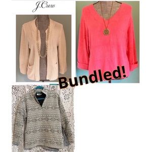 Bundled 3 J. Crew Sweater Cardigan Jacket Medium
